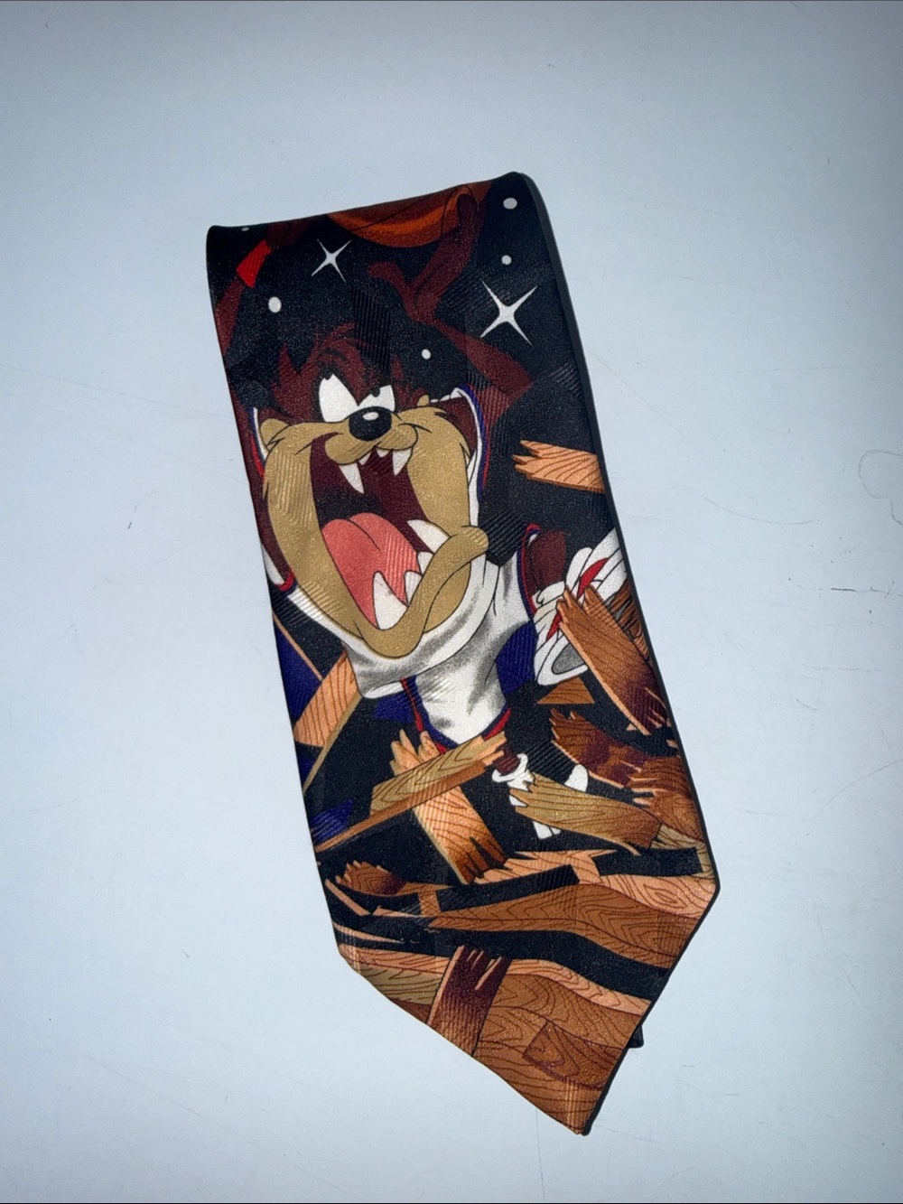 Warner Bros. Looney Tunes Black Tie with Multicolor Logo